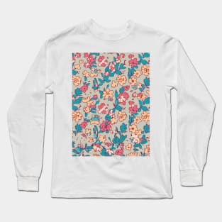 Floral Pattern 90' lofi: Retro Garden Dreams Long Sleeve T-Shirt